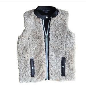 Armani Exchange Reversible Vest Sherpa Black Size Small